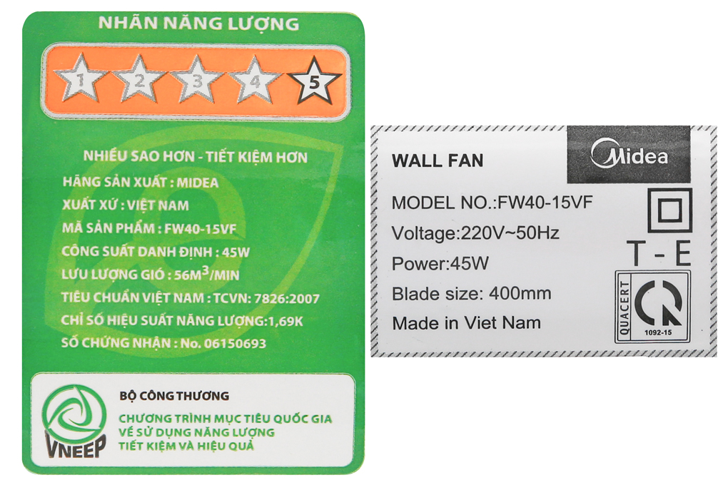 Quạt Treo Tường Midea FW40-15VF (45W)