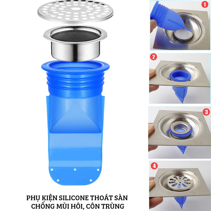 Ống chặn mùi hố ga, Ống Silicon chặn mùi hôi cống, Phễu, bậu ngăn tóc, dụng cụ chặn rác, chống mùi hôi từ cống thoát nước, lưới lọc chặn rác, bồn rửa chén phù hợp đường kính 35-42cm