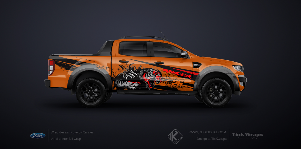 Decal bán tải -  Tem Ranger Tiger