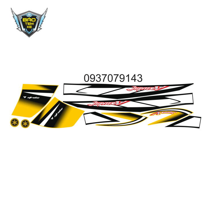 [ FREE SHIP ] Tem rời xe jupiter V vàng đen