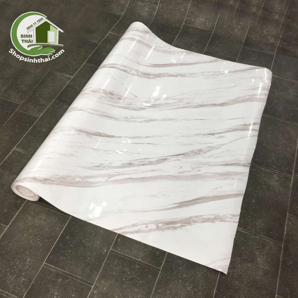 [HCM]Giấy Dán Tường Giả Đá Hoa Cương Màu Trắng - [ 50cm x Khổ 120cm ] - Có Sẵn Keo - bán theo mét đặt 1 lần được nửa mét cắt liền 1 tấm dài theo số lần đặt chứ không cắt rời từng tấm