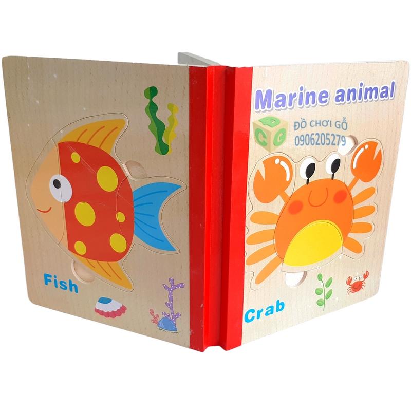 Đồ Chơi Trẻ Em Thông Minh - Sách Gỗ Ghép Hình (Sinh Vật Biển) Giá Cực Ngầu Đồ Chơi Trẻ Em Thông Minh - Sách Gỗ Ghép Hình (Sinh Vật Biển) Giá Cực Ngầu