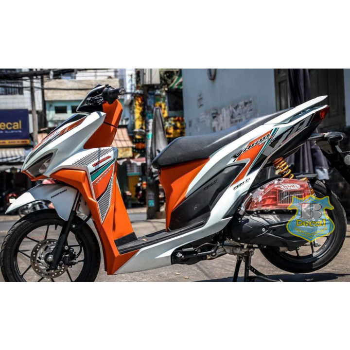 Tem rời vario 150 trắng cam bình decal