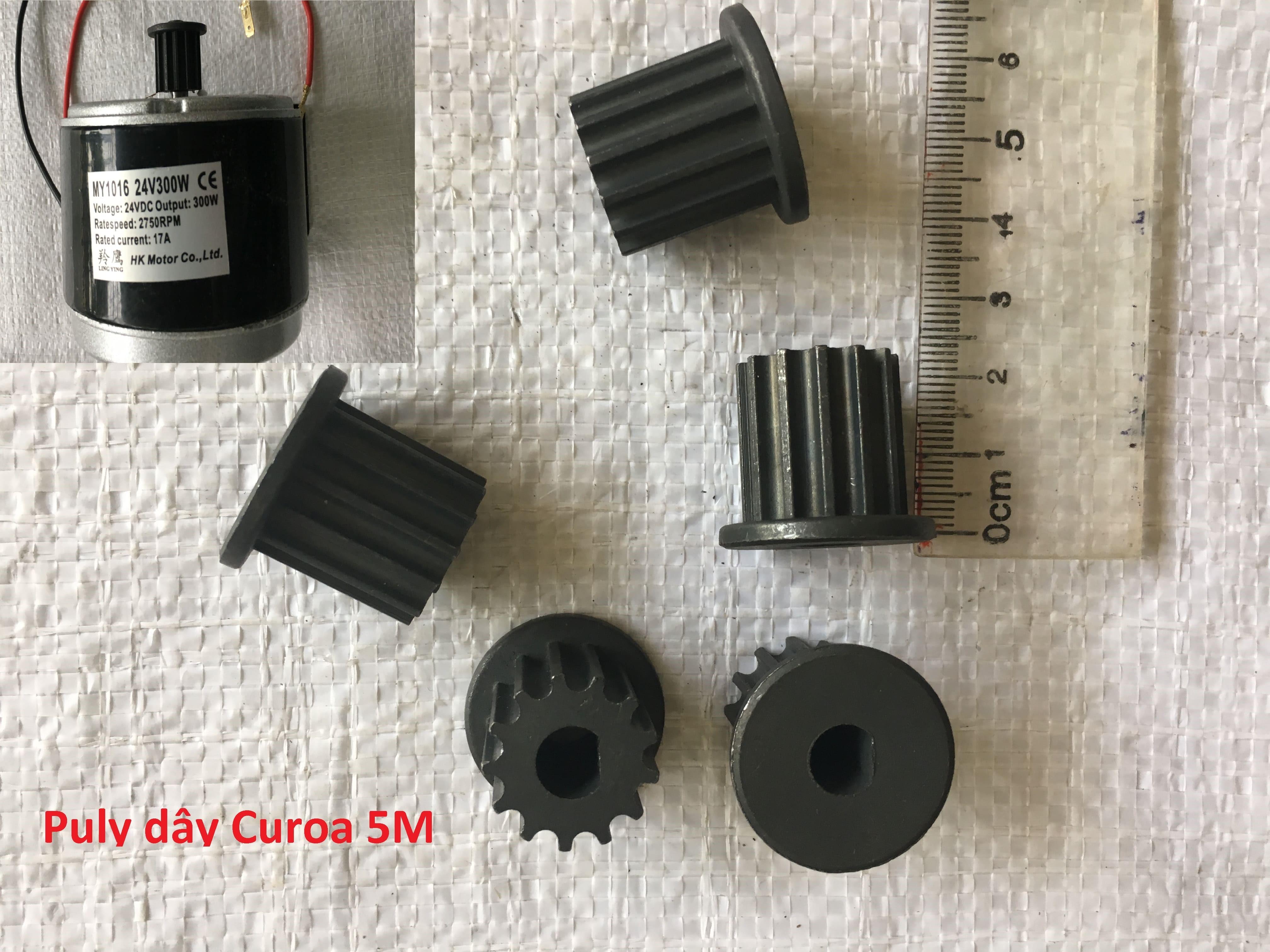 Buly chế xe điện, động cơ gắn dây curoa 5M