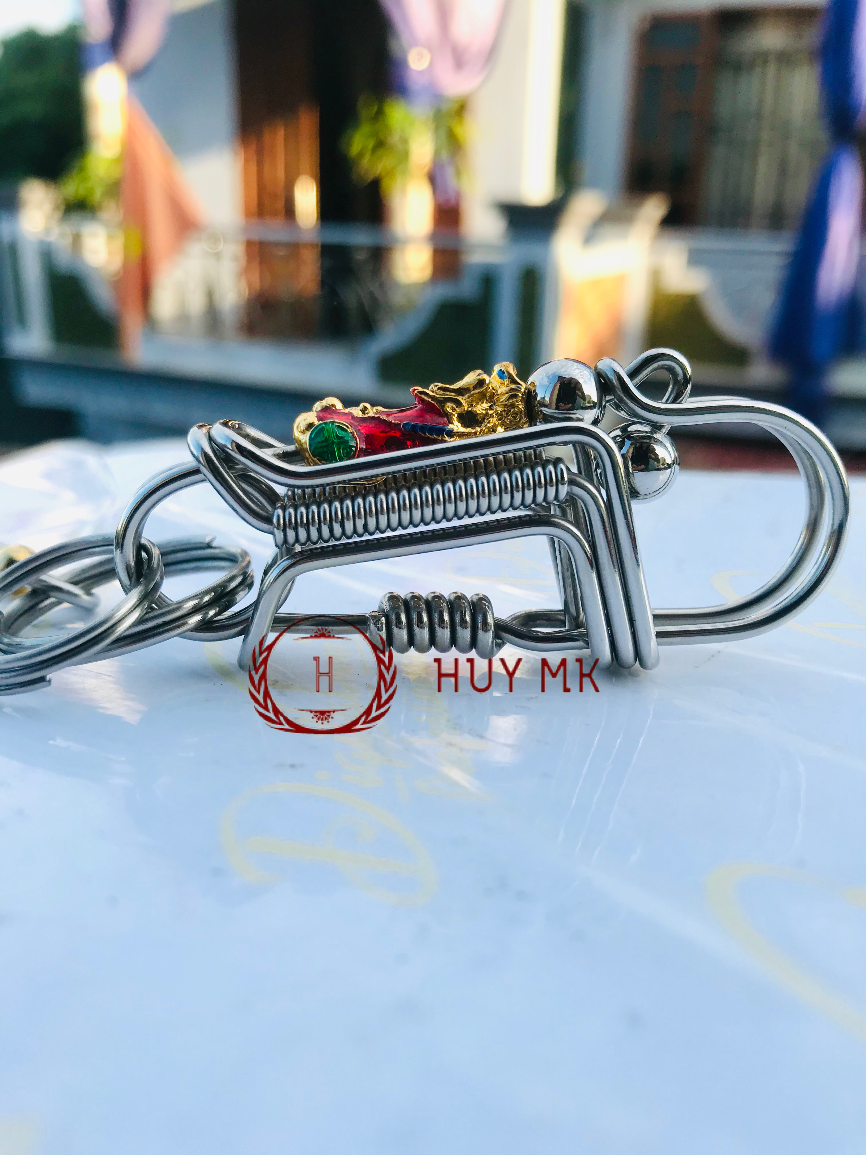 móc khóa thủ công tỳ hưu đỏ