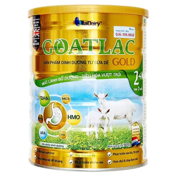 Sữa dê Goatlac Gold 2+ 800gr (Date mới)