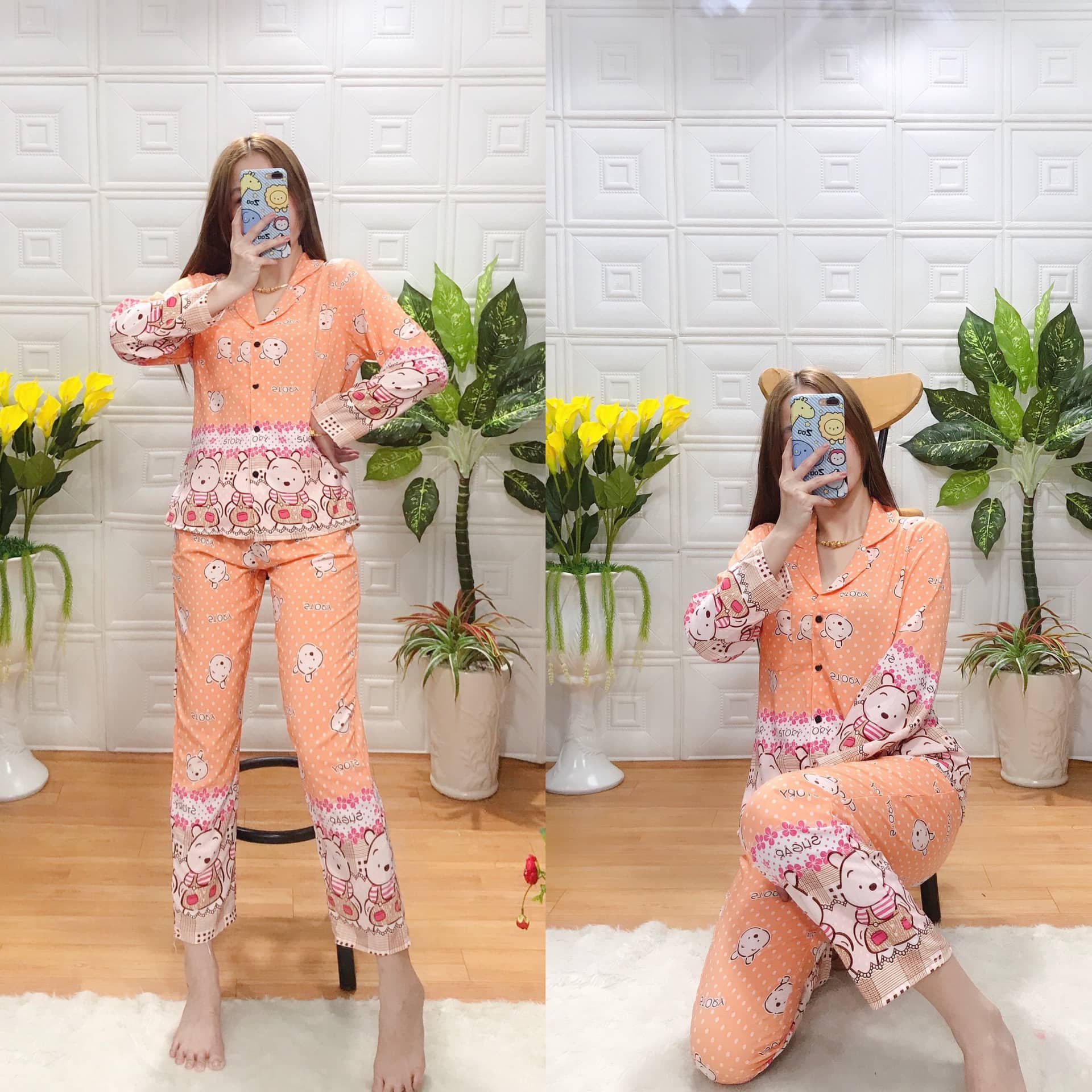 [HCM]Đồ ngủ nữ - Đồ bộ lụa satin cao cấp