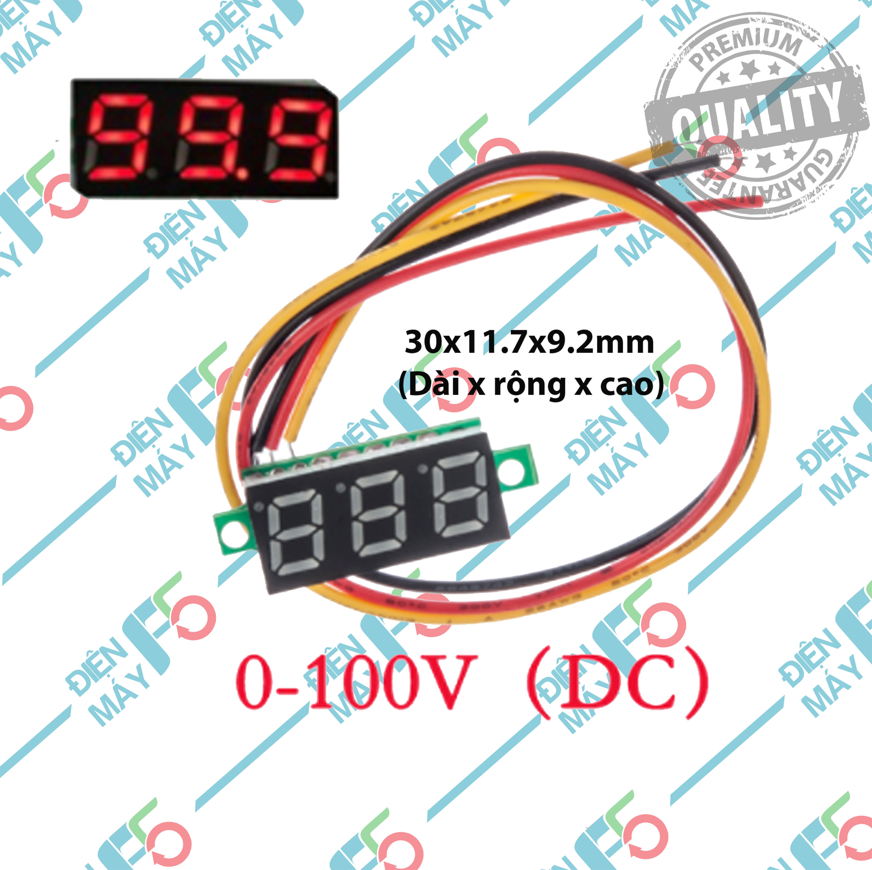 Dmf5 đồng hồ led đo nguồn dc 0 - 100v led báo vol