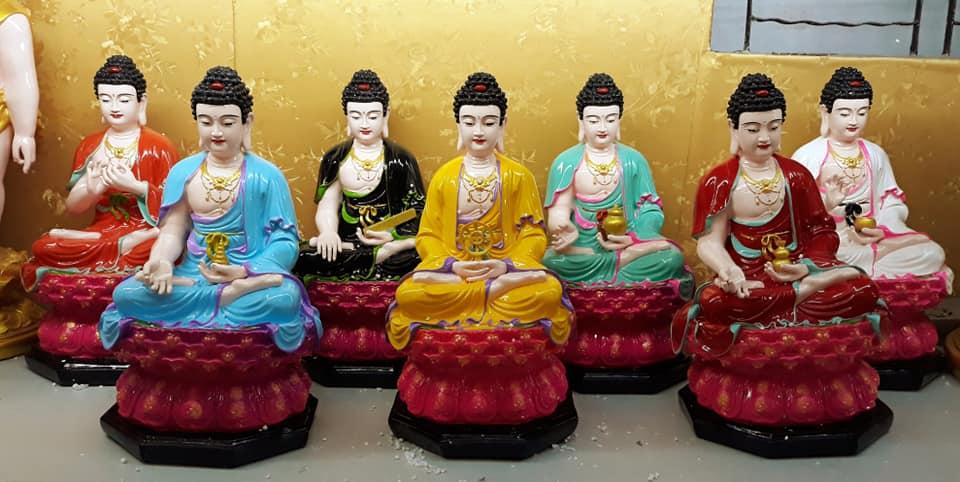Bộ Dược Sư tượng 30cm vẽ màu (không lá đề)