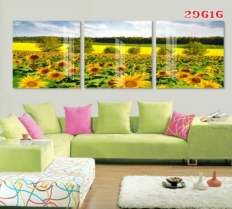 Tranh treo tường Hoa hướng dương 3D/Gỗ MDF Hàn Quốc chống ẩm mốc, mối mọt 29616