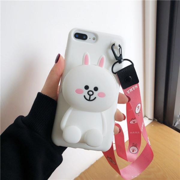 ỐP THỎ CONY TRẮNG KÈM VÍ CHO IPHONE (Tặng dây đeo)  7/8 plus