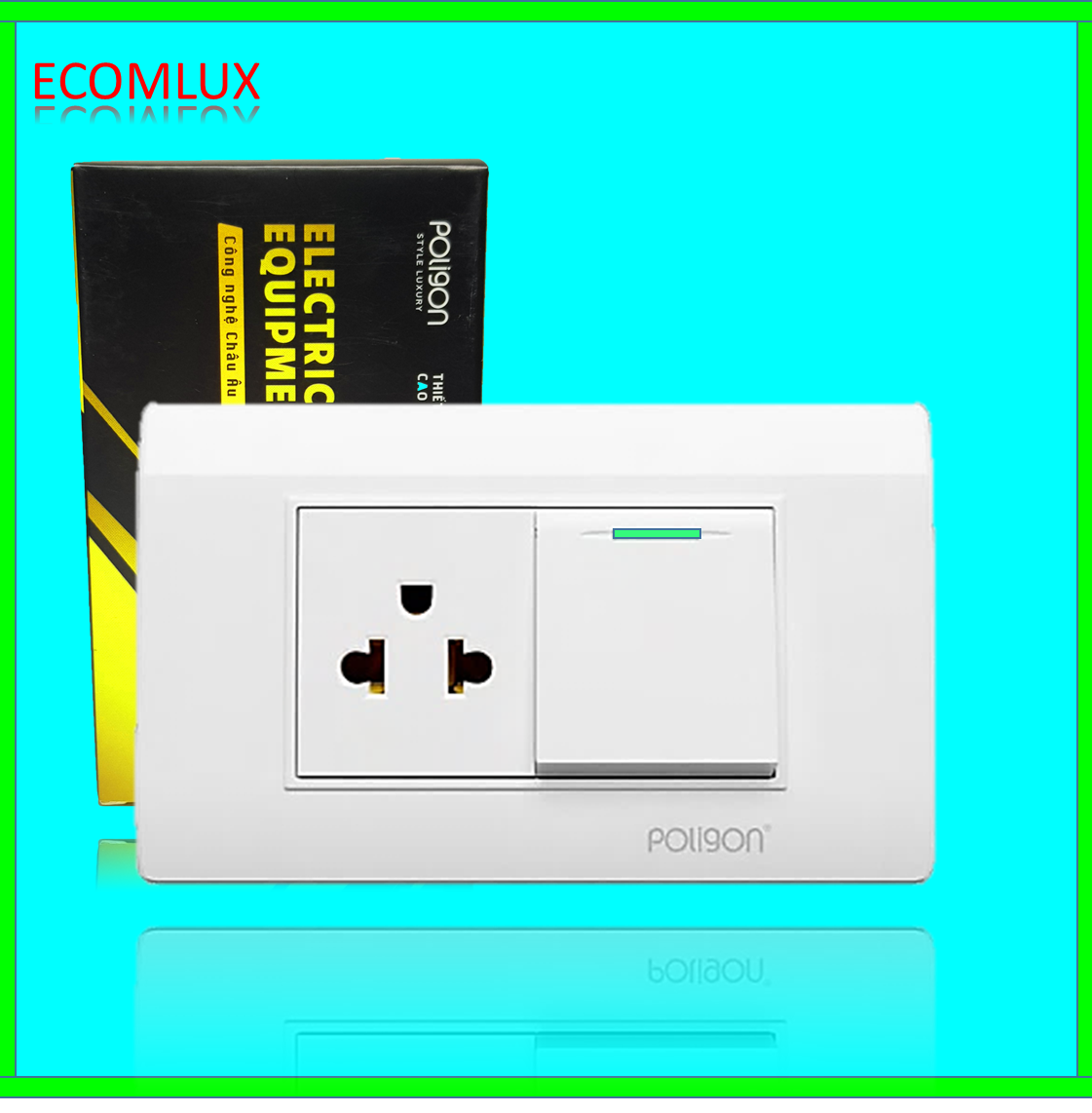 Ổ Cắm 3 chấu  kèm công tắc đơn 2 chiều