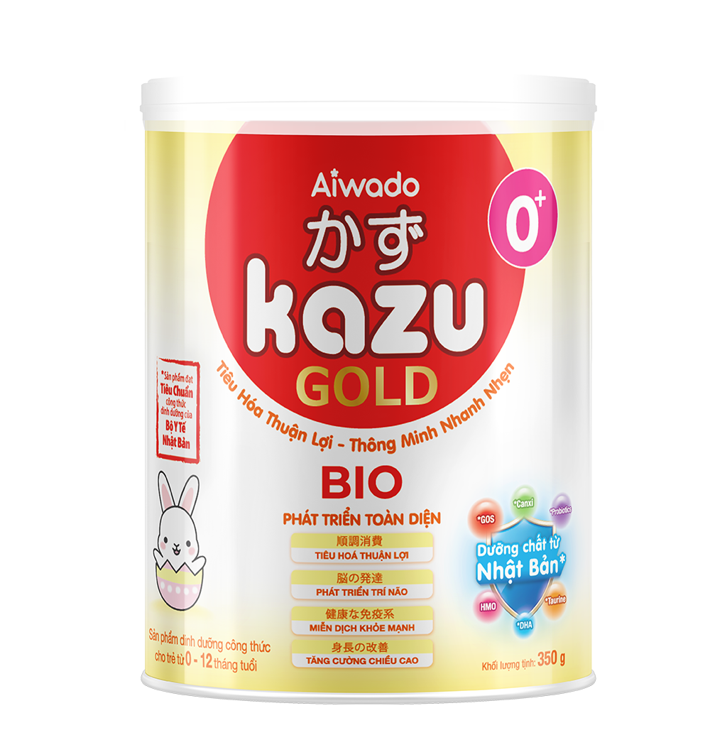 Sữa bột Aiwado KAZU BIO GOLD 0+ 350g dưới 12 tháng - Tinh tuý dưỡng chất