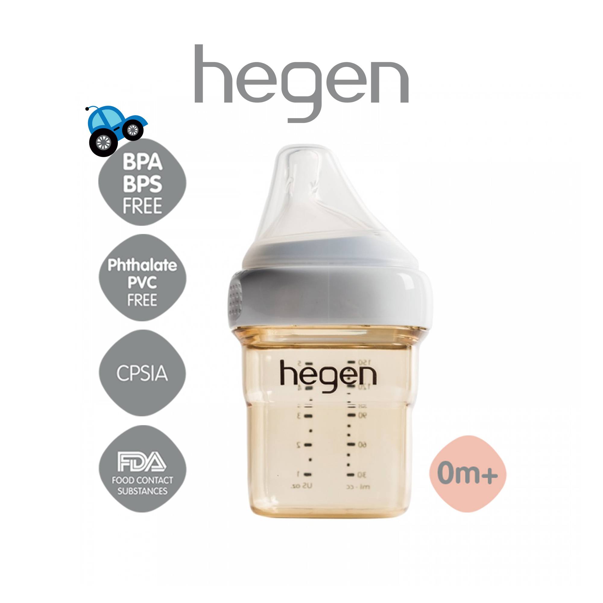 [FULL BOX-CHÍNH HÃNG ] Bình sữa Hegen  330ml/11oz Feeding Bottle PPSU