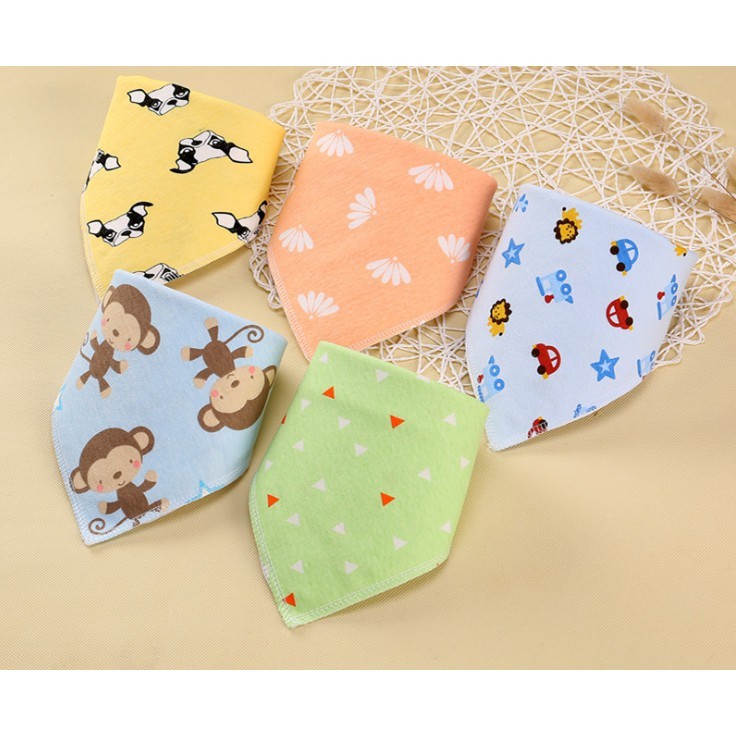 Set 10 Khăn Yếm Tam Giác 100% cotton mềm mịn( giao màu ngẫu nhiên)