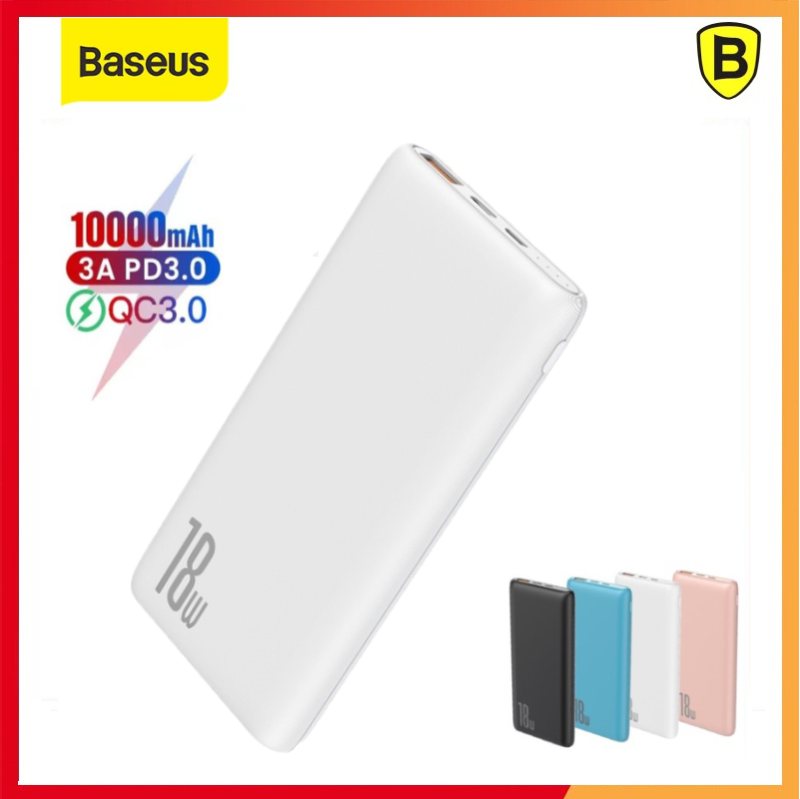 Giá Pin dự phòng sạc nhanh Baseus Bipow 10000mAh tích hợp PD/QC công suất 18W 3 cổng sạc QC3.0+PD3.0