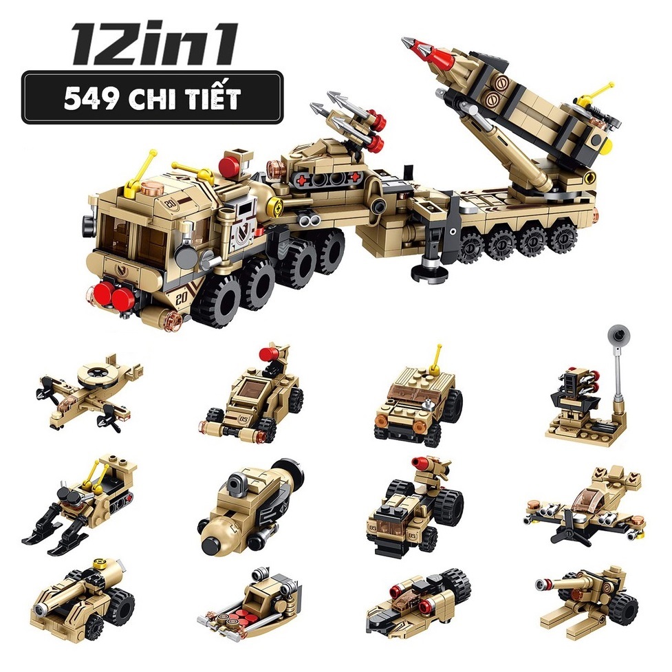 Bộ đồ chơi lắp ráp Panlos Brick 12 trong 1 - Mô hình Patriot Air Defense Missile 633011 - 549 mảnh ghép