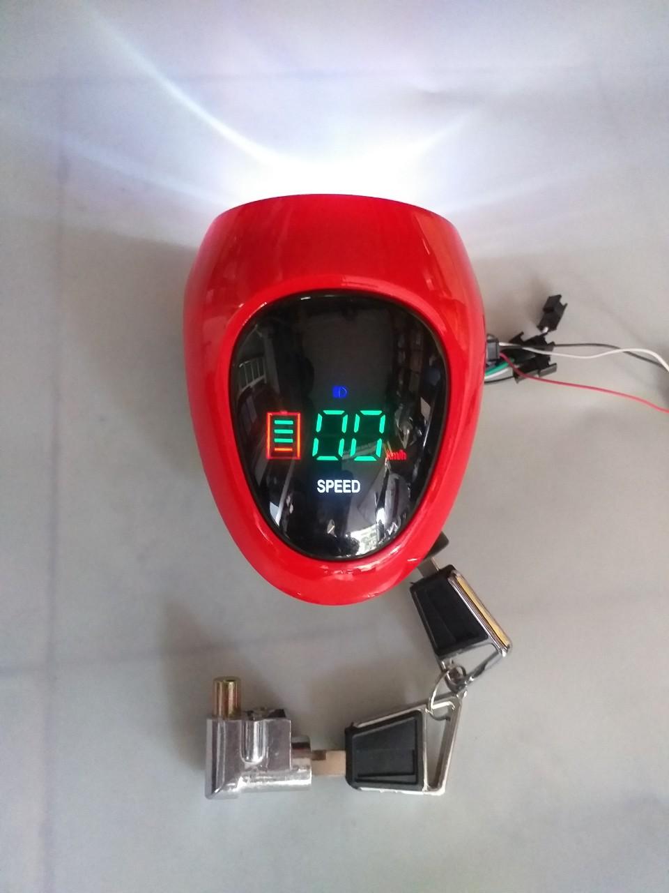 Mua đầu đèn xe đạp điện giá tốt- dau den - đầu đèn báo tốc hiển thị led- đầu đèn xe điện kiểu mới - đầu đèn 48v