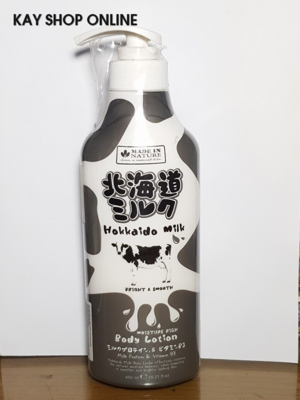 Kem dưỡng thể Hokkaido MILK PLUS 450ml dưỡng ẩm và mịn da Made in Nature - Body Lotion KDTMP450ML [HÌNH THẬT SHOP CHỤP] cao cấp