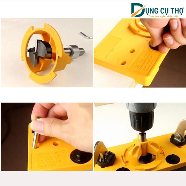 Cữ khoan bản lề bật Wneu màu vàng