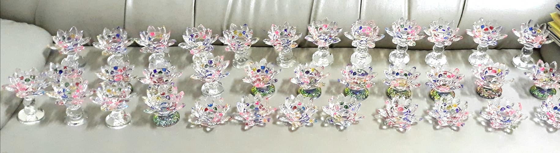 Chân nến pha lê 3 đốt