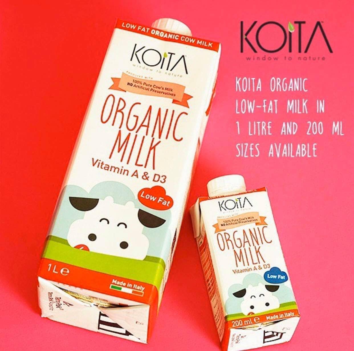 Sữa bò ít béo hữu cơ Koita (1L)