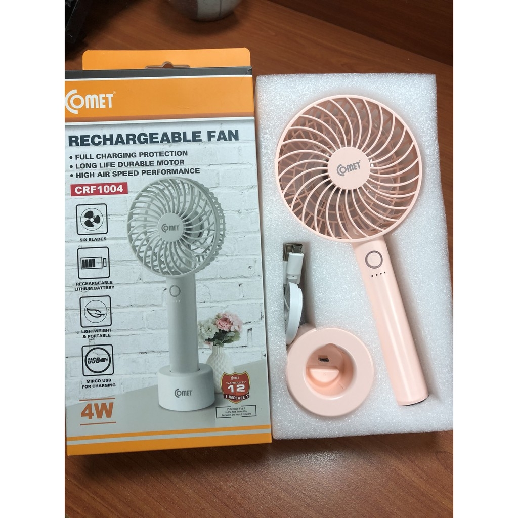 Quạt sạc cầm tay cao cấp Comet CRF1004