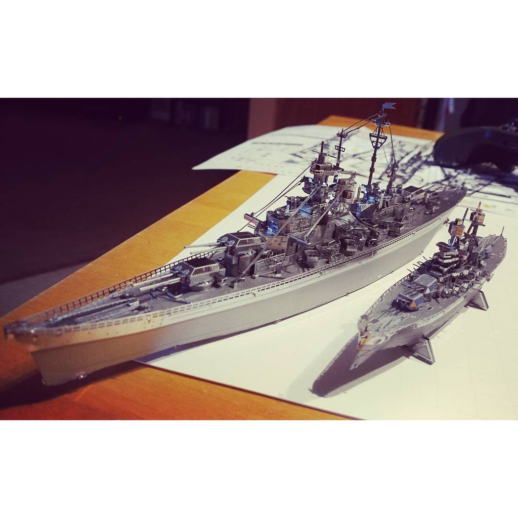 [HCM]Chưa Ráp Mô Hình Thép 3D Tàu Chiến Thiết Giáp Hạm Hải Quân Đức Piececool Bismarck Battleship