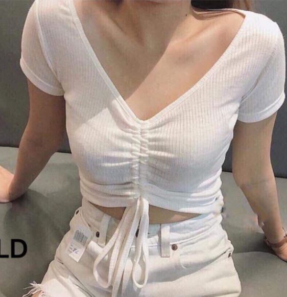 Áo croptop rút dây