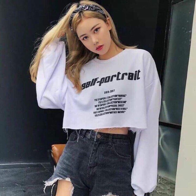 Áo Thun Nữ Tay Dài Croptop Salf-Portrait