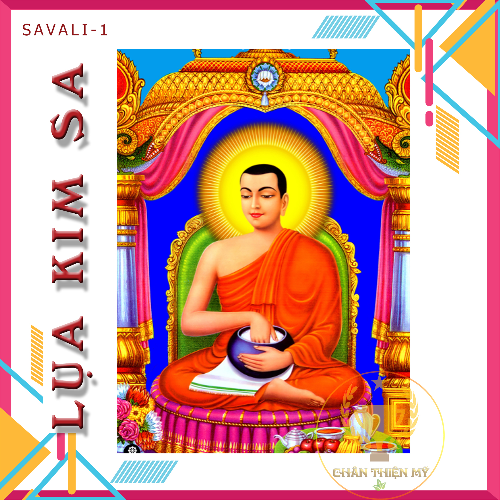 [Tranh Lụa Kim Sa]- Thánh tăng SIVALI 40x60cm