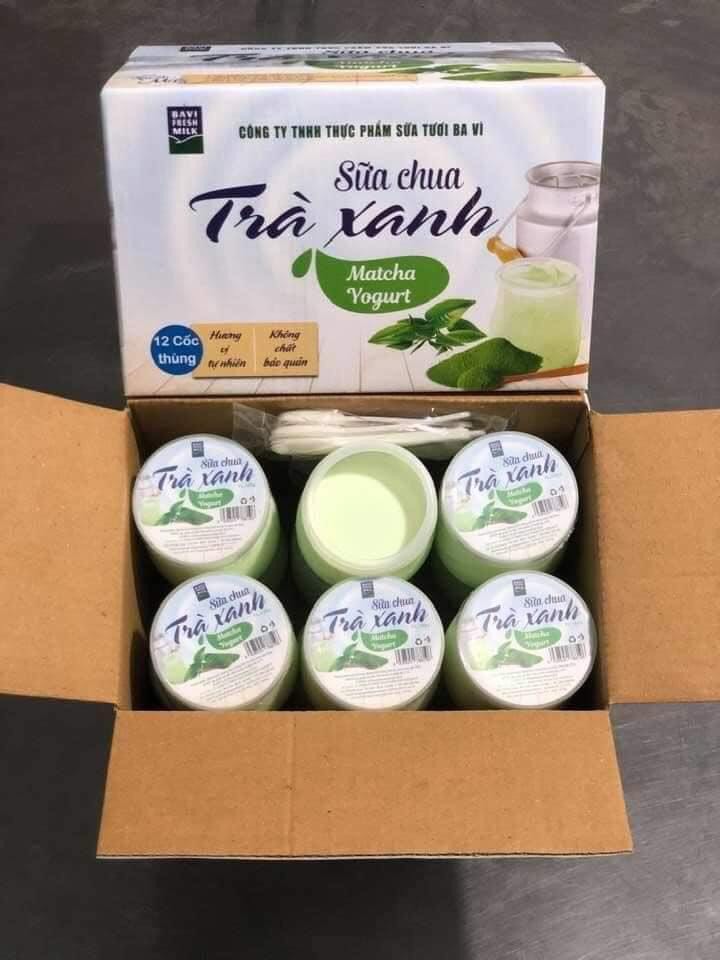 thùng 12 hộp sữa chua trà xanh Ba Vì