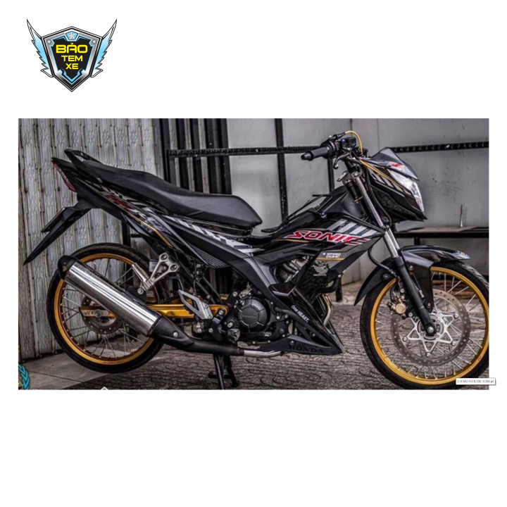 Tem rời xe sonic 150 dán xe đen