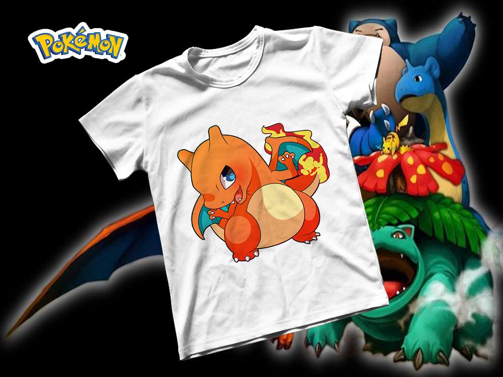 [HCM]Áo thun Cotton Unisex - Anime - Pókemon - Pokenmon Lizardon