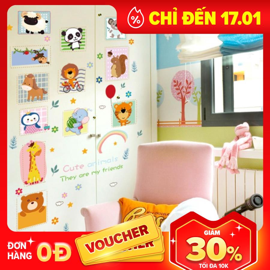 Decal dán tường vườn thú vui nhộn