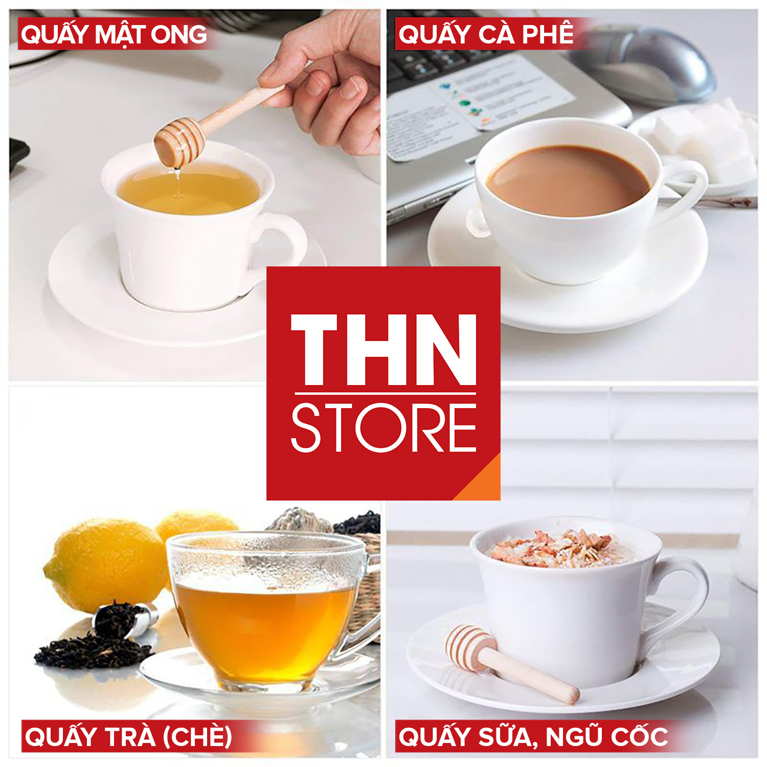 [HCM]Que Gỗ Lấy Mật Ong Mini Tiện Lợi