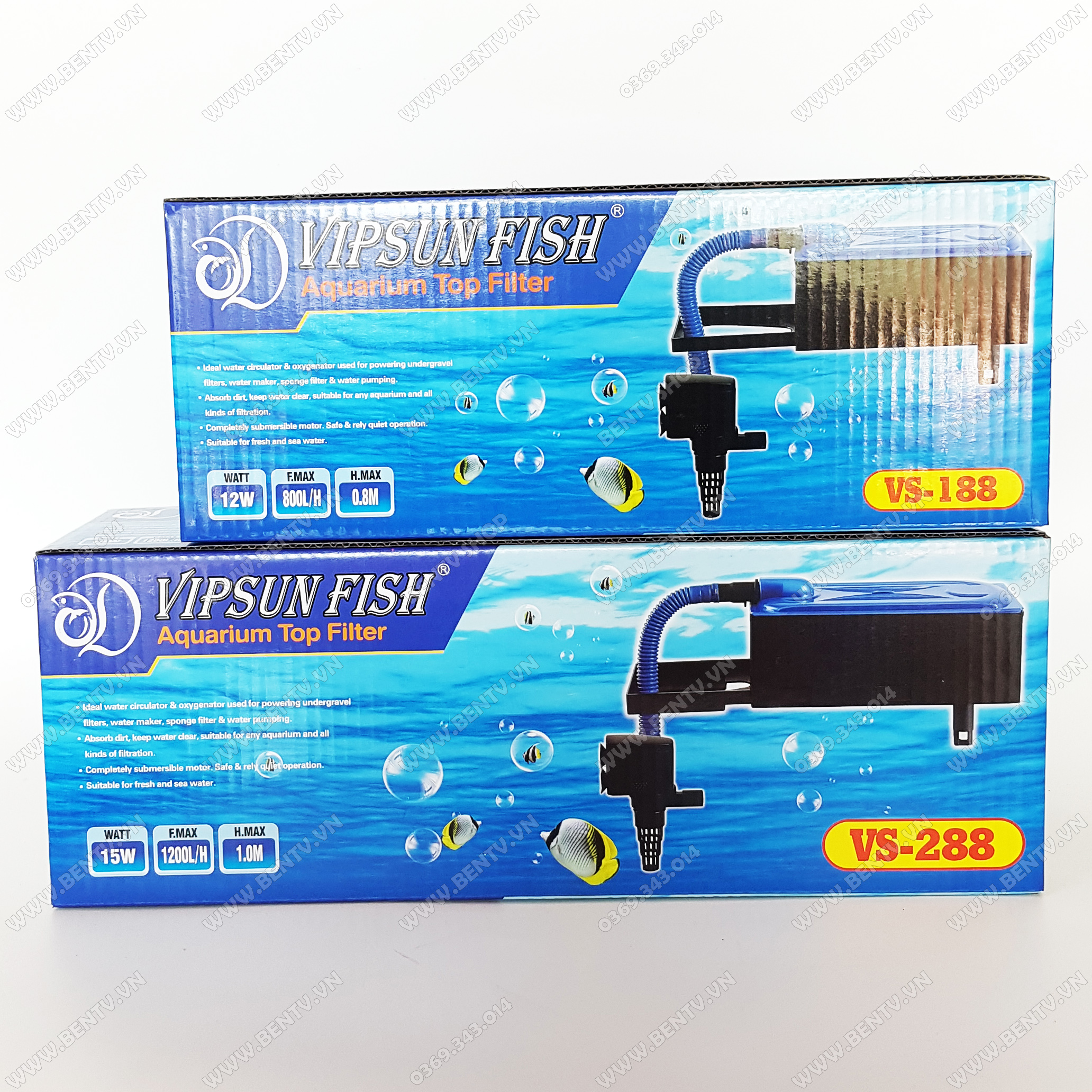 Bộ Máng Và Máy Bơm Lọc Nước Hồ Cá Vipsun Fish VS-288