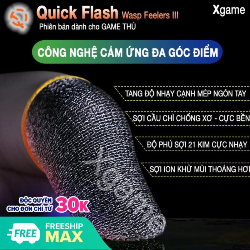 [ CẢM ỨNG ĐA ĐIỂM ] Bộ găng tay chơi game Mobile Quick Flash Wasp Feelers III cực nhạy, chống mồ hôi mạnh, bền bỉ không bị xơ, khử mùi mồ hôi không lo ngứa sức mạnh tương đương bao tay Flydigi III - bao tay chơi gane