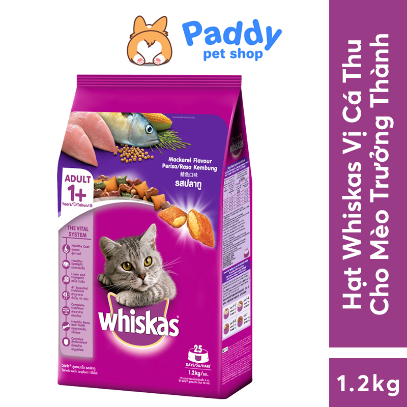[1.2kg] Hạt Whiskas Cho Mèo Trưởng Thành - Vị Cá Thu
