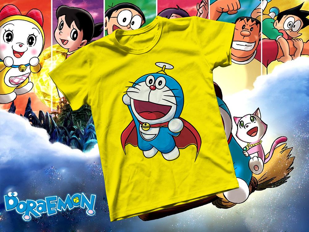 [HCM]Áo thun Cotton Unisex - Anime - Doraemon - Doraemon superman