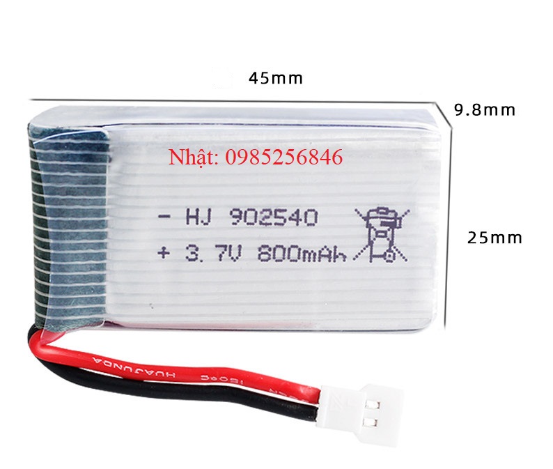 Pin 3.7V 800mah dung lượng cao dòng xả 25C ổn định dánh cho máy bay điều khiển từ xa, flycam drone mini