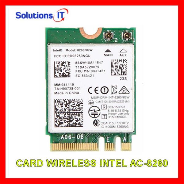 Card WIFI Intel chuẩn AC7260  AC8260 AC9260 AX200 khe M2 có Bluetooth - Card WIFI Laptop Intel 2 băng tần