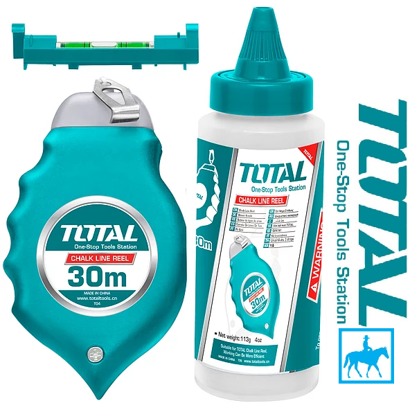 [HCM]Bộ Phấn Vẽ Đường Thẳng 30 Mét Chalk Line Reel TOTAL THT661301