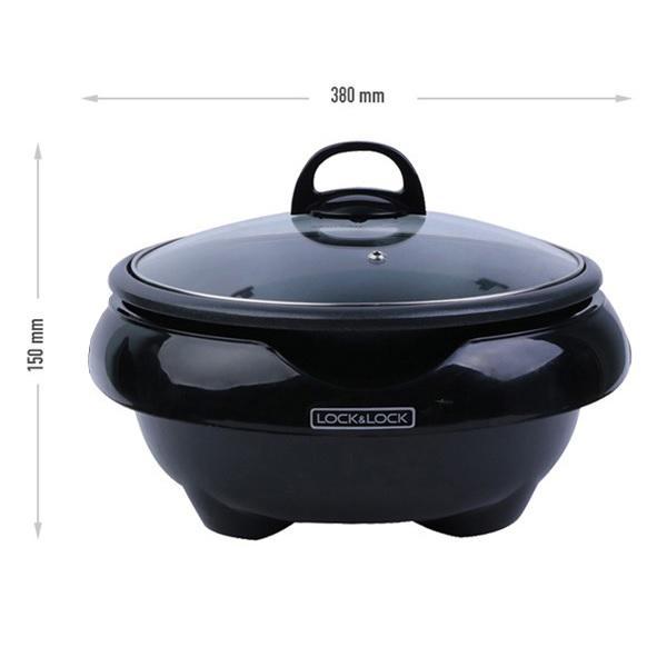Nồi lẩu điện Lock&Lock EJP331BLK / EJP431SN 5 lít đường kính 28cm