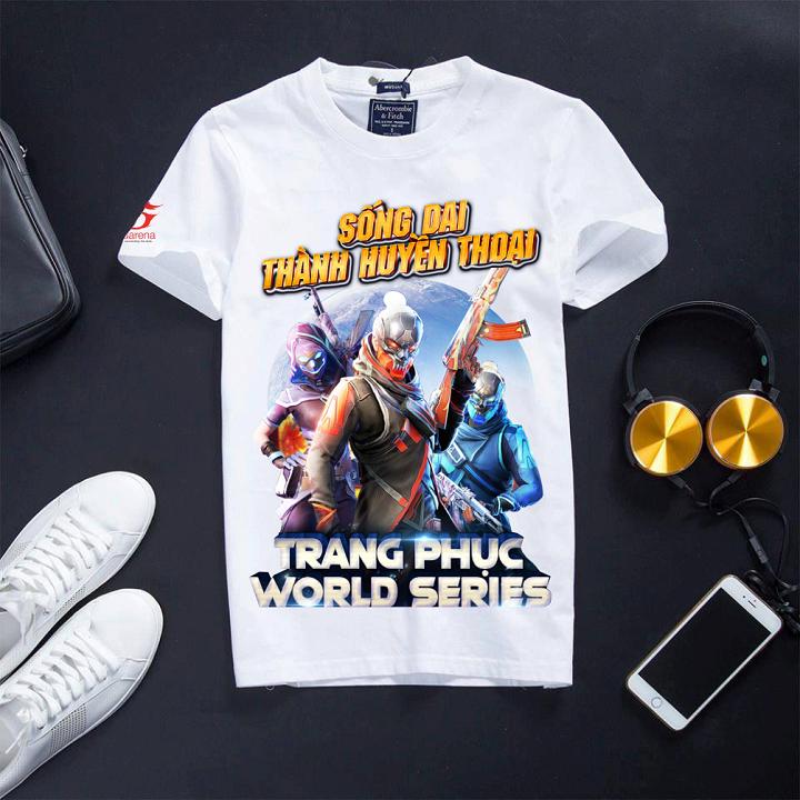 Áo Thun Cotton Free Fire Màu Trắng Biệt Đội Hào Quang