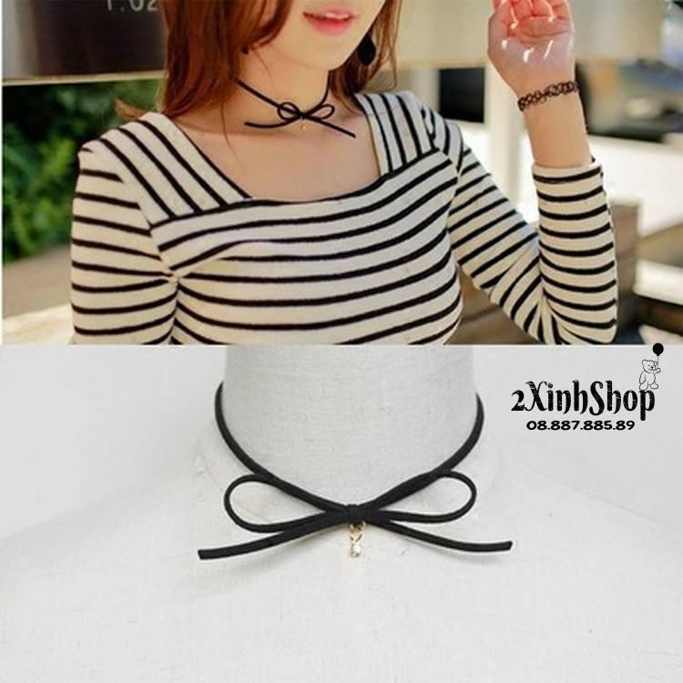 [HCM]Vòng cổ choker nhung mặt pha lê CK002
