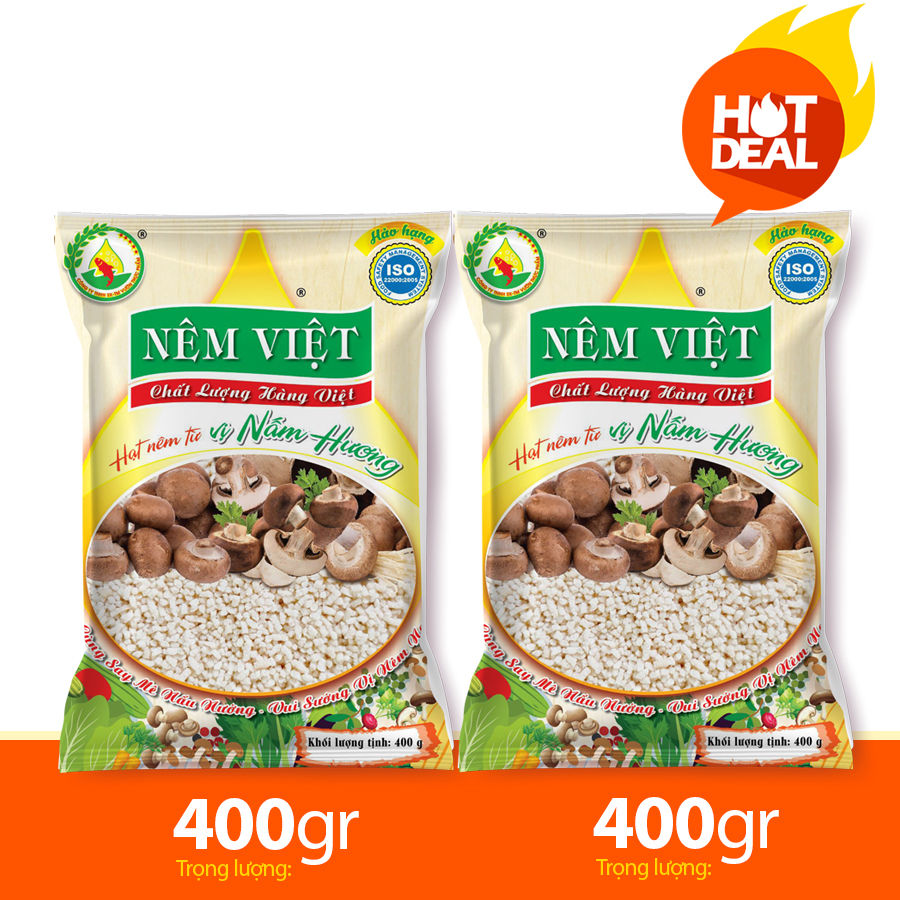 Combo 2 gói 400gr hạt nêm nấm tặng kèm hộp giấy món quà tặng đơn giản và ý nghĩa