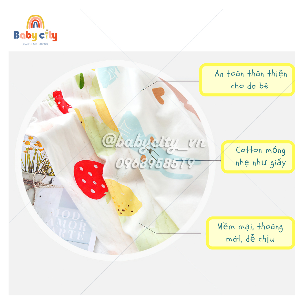 Quần dài cotton giấy cho trẻ từ 0-2 tuổi