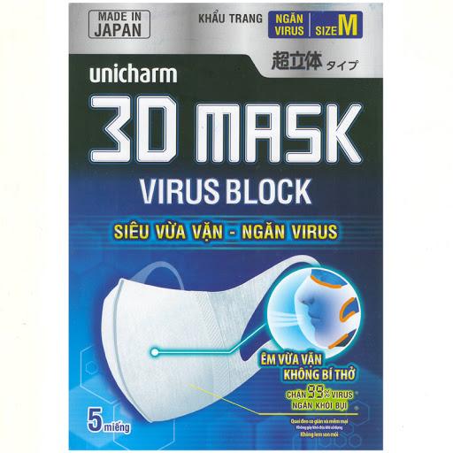 Khẩu trang 3D Unicharm Virusblock