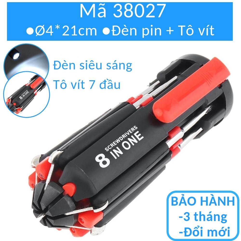 Đèn pin siêu sáng kiêm bộ tô vít 7 đầu đa năng k38034.et802